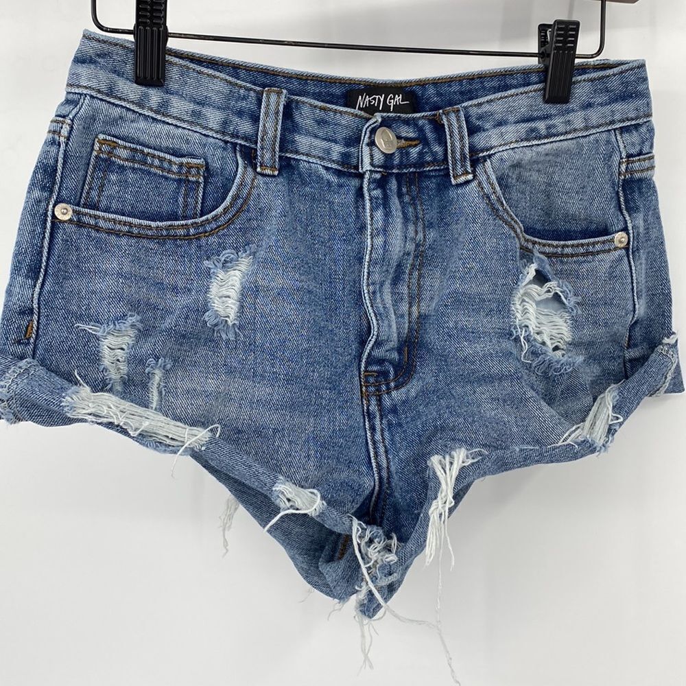 Nasty Gal Denim Shorty Shorts 4